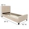 Merrick Lane Clarendon Platform Bed Contemporary Tufted Upholstered Platform Bed with Footboard